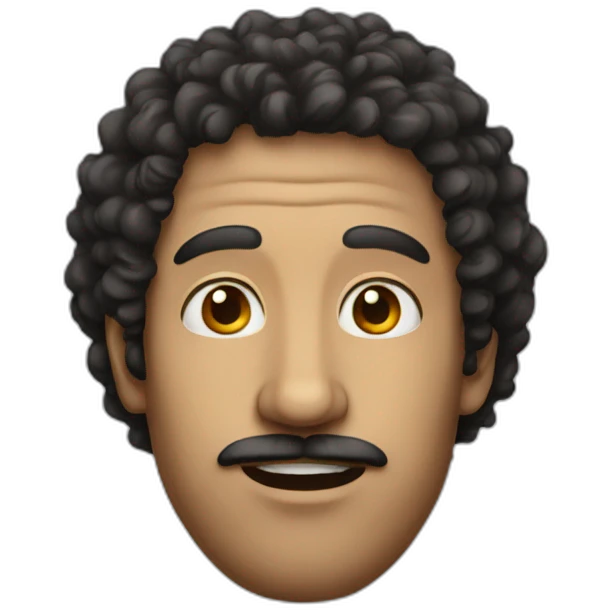 Man with big nose and dark curly hair emoji