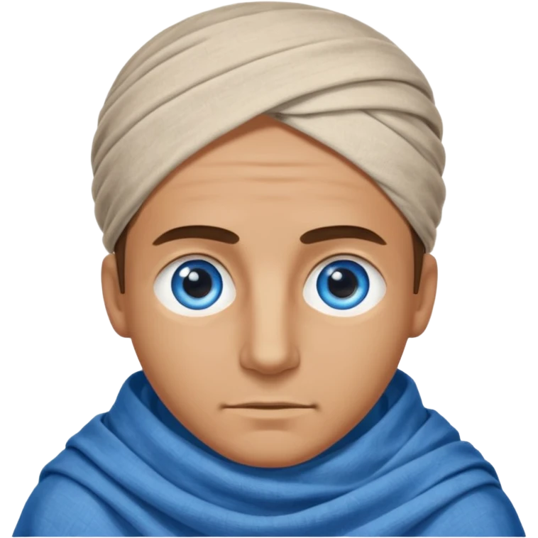 blue eyed desert man cowered with cloth emoji