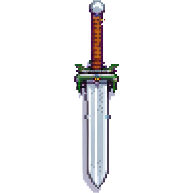 8-bit pixel art sword, classic video game style, simple and iconic emoji