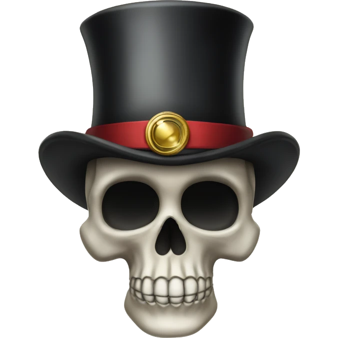 Skull emoji with a top hat and monocle emoji
