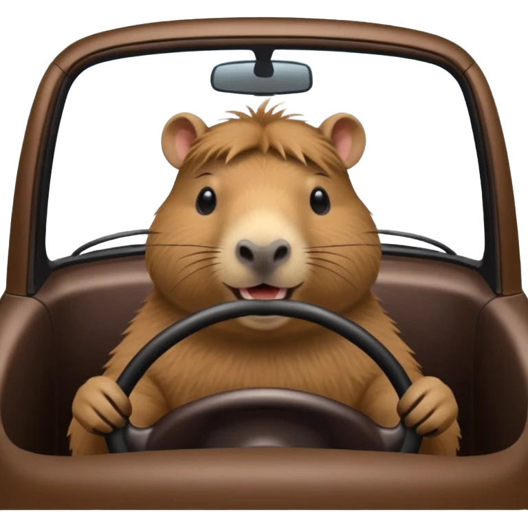 Capybara driving car emoji