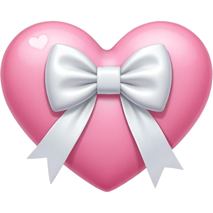 Cute heart with bow (pink heart white bow) emoji