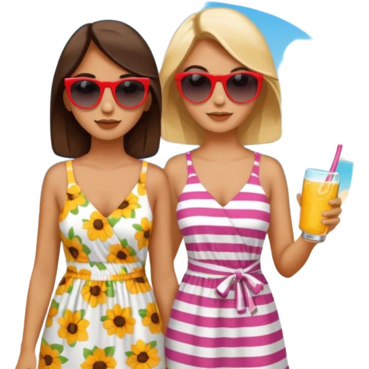 Girls on vacation summer  emoji