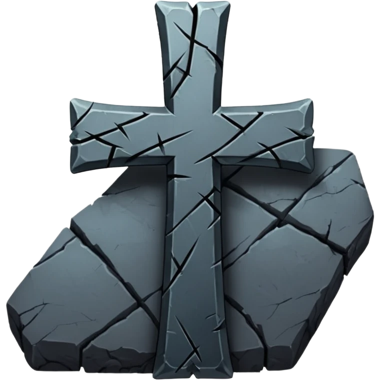 goth cross cracked stone texture emoji