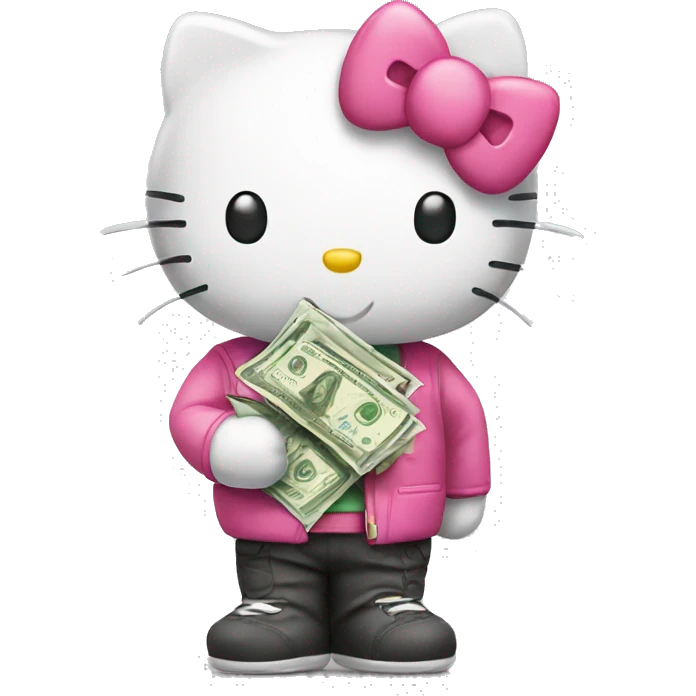 hello kitty with money emoji