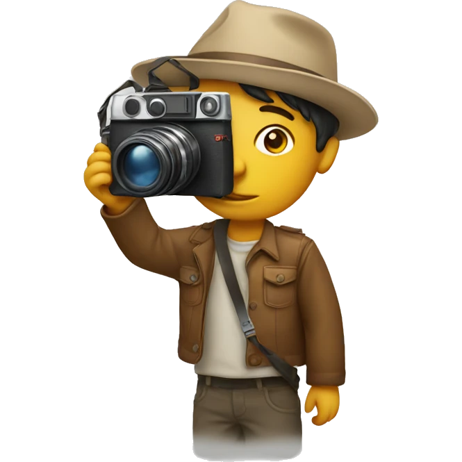 hmm emoji holding a camera emoji