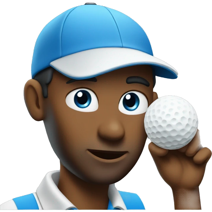 Golfer with blue eyes and gotee  emoji