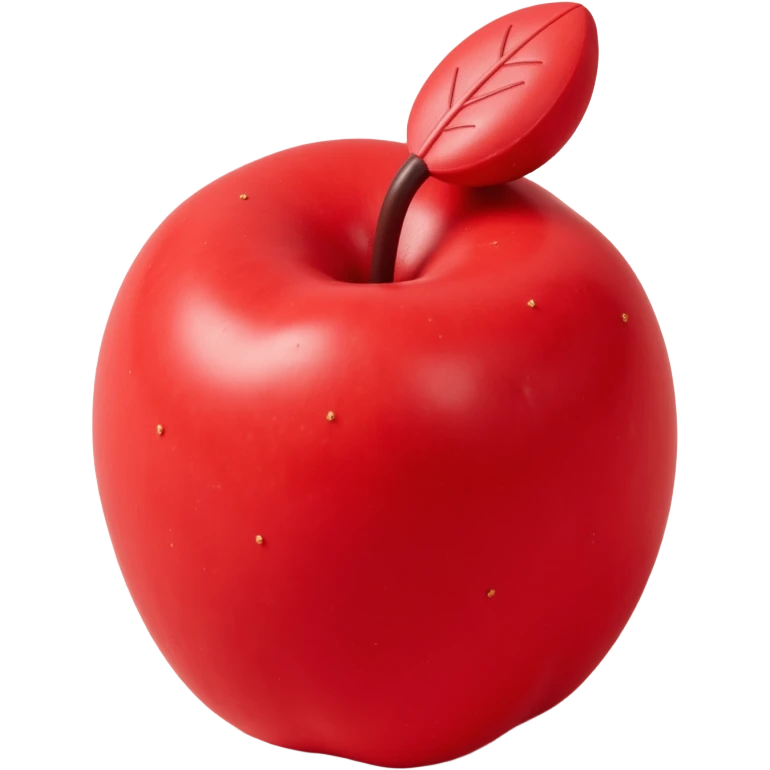 realistic shiny red apple icon with subtle shadows and highlights in skeuomorphism style emoji