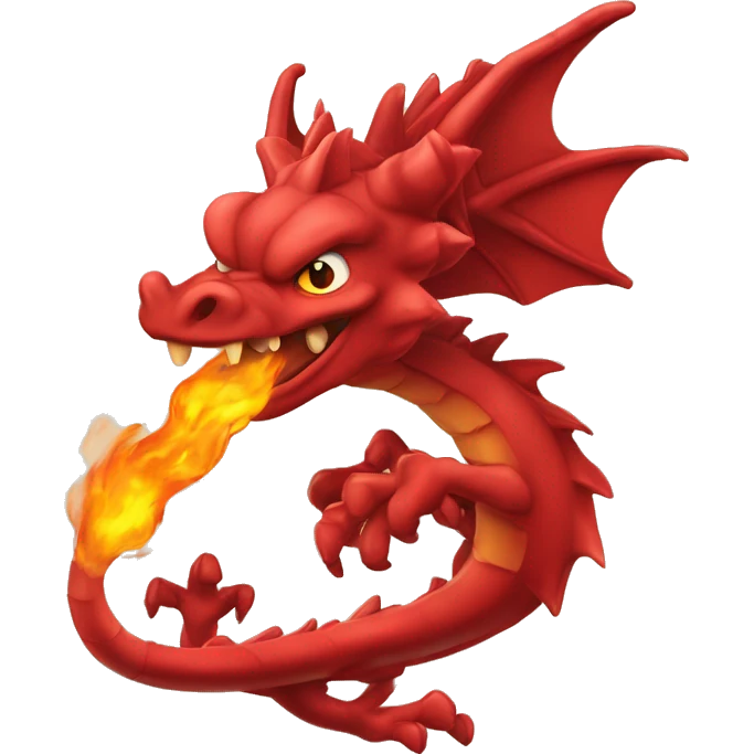 Dragão Vermelho cuspindo fogo  emoji