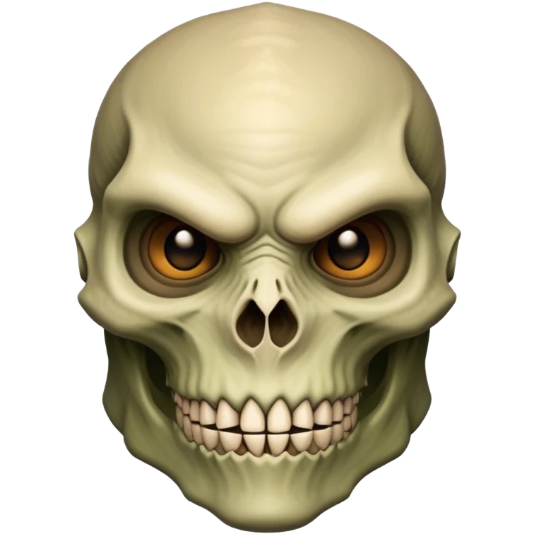 The face of a monstrous, reptilian human fighter with protruding skull and light-brown skin emoji