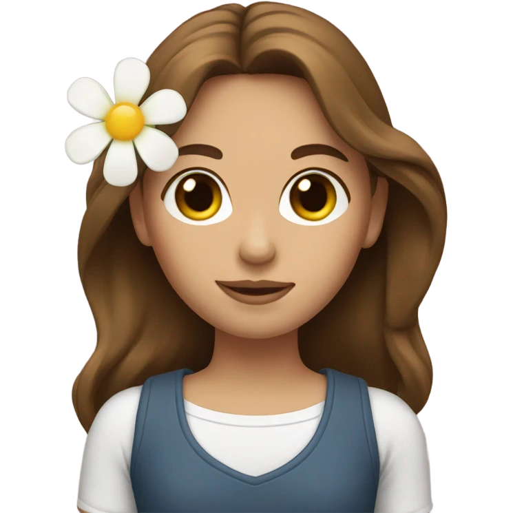 Brown hair model flower  emoji