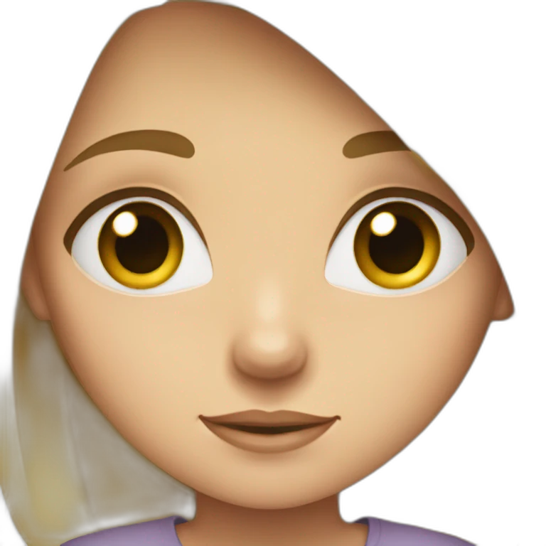 Short girl with blonde hair grey eyes and an oversized shirt. emoji