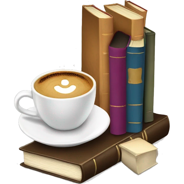 Coffee and books emoji