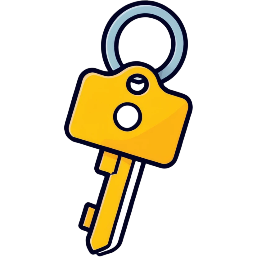 old-fashioned metal hotel key with wooden tag emoji