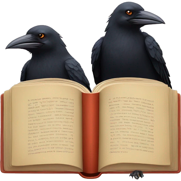 Two crows reading a book emoji