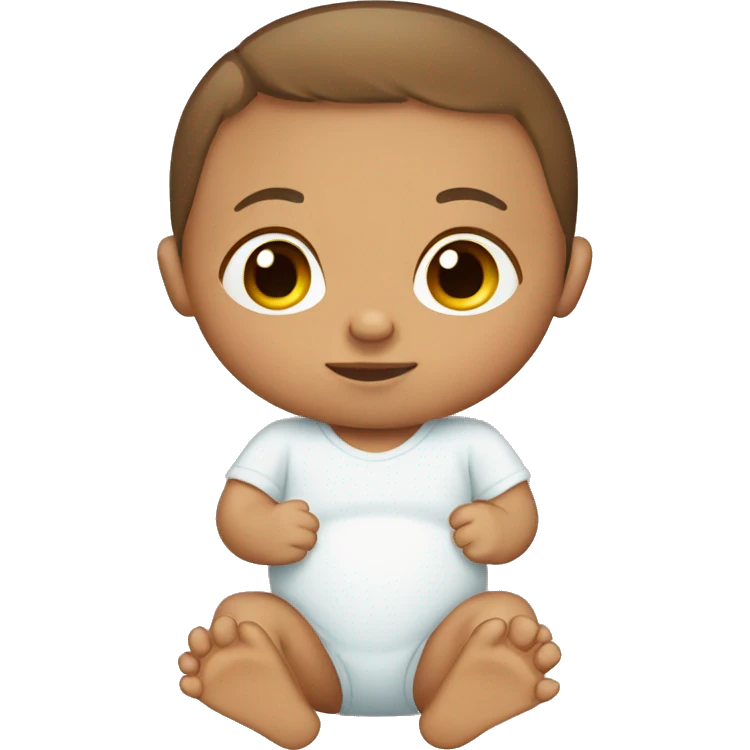 Newborn baby with tan skin and brown hair  emoji
