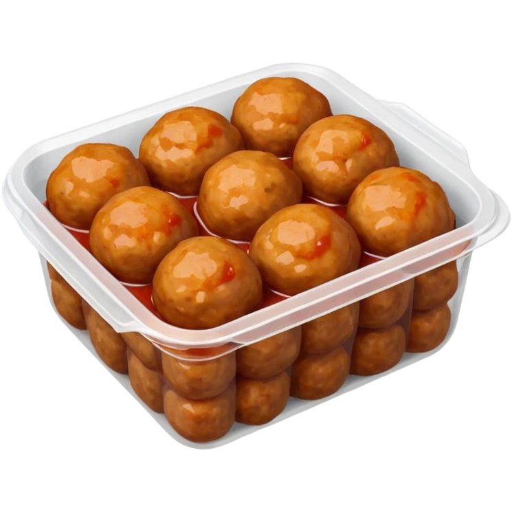 meatballs in plastic container emoji