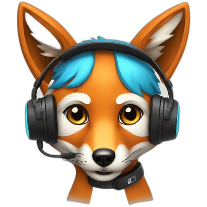 Fox with gaming headset emoji
