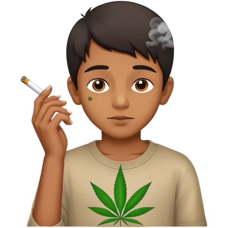 YOUNG INDIAN BOY SMOKING WEED emoji