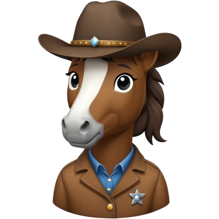 Horse wearing a cowboy hat emoji