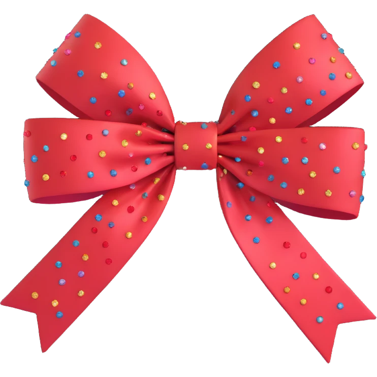 red sparkly bow emoji
