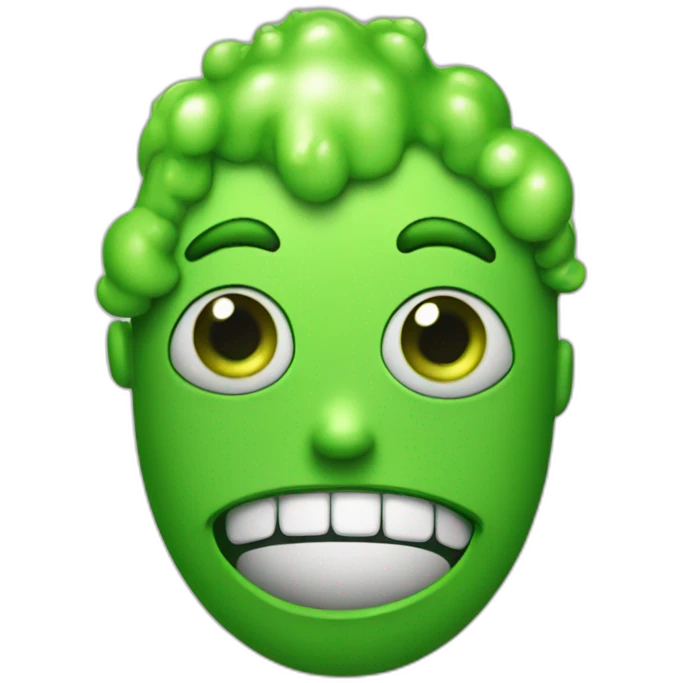 Green booger with eyes emoji
