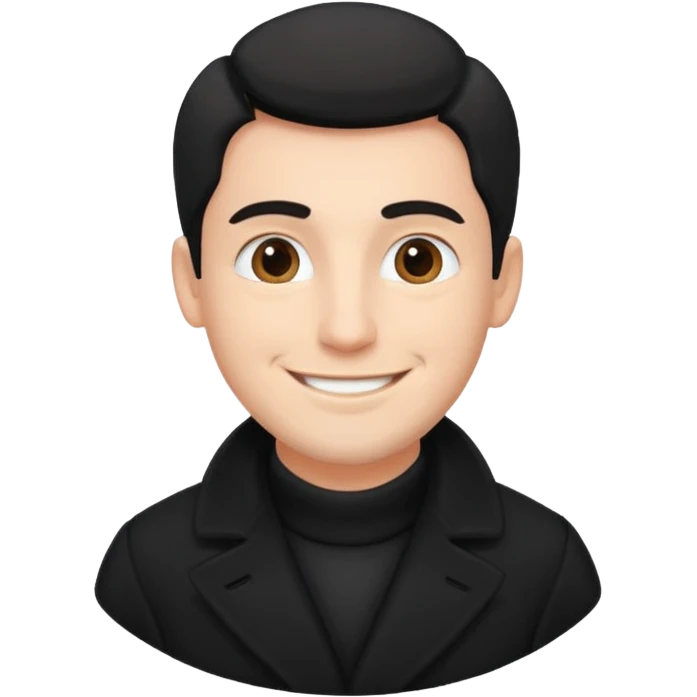 whiteman smile in blackcoat emoji