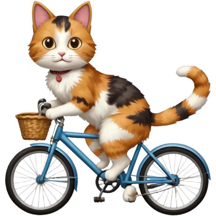 Eine Katze auf einem Fahrrad emoji