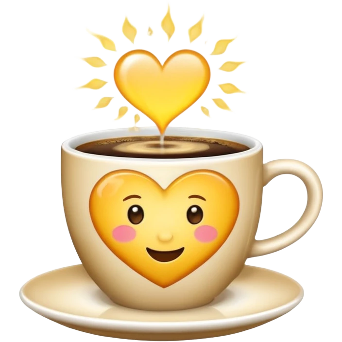 Sunshine coffee, hearts emoji