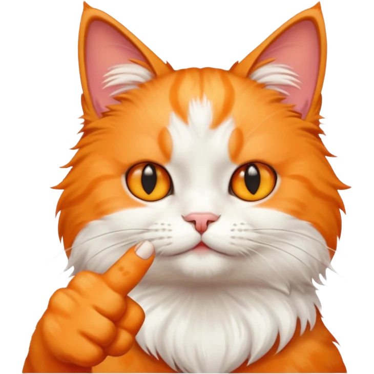 Cat with middle finger  emoji