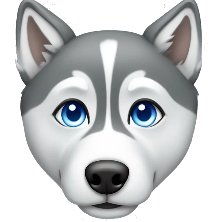 Gray husky with blue eyes emoji