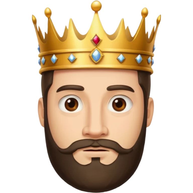 King with crown and beared emoji