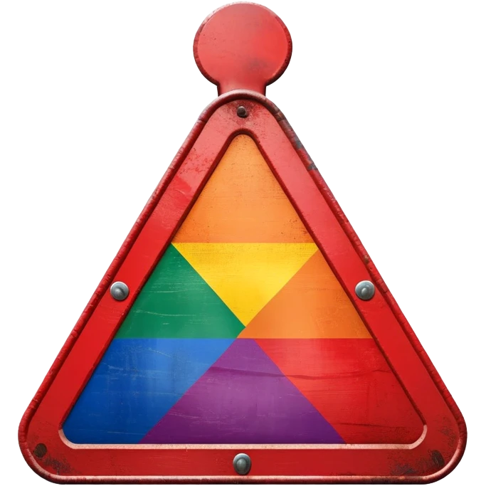 traffic stop sign with lgbt flag emoji