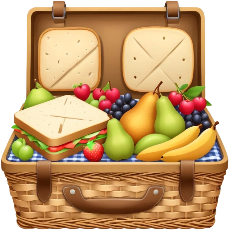 picnic basket with food on a blanket emoji