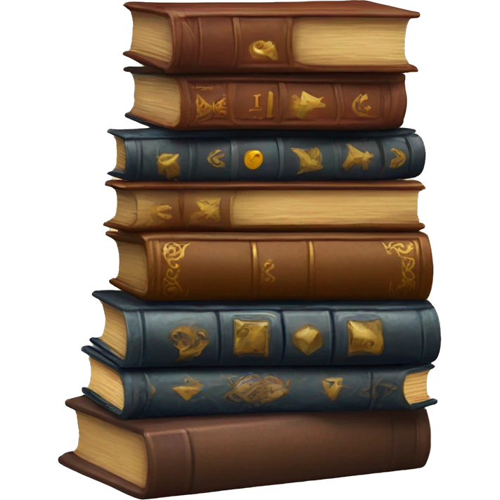 Vintage fantasy Book Stack emoji