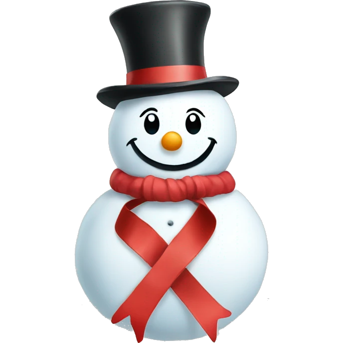 Snowman with a ribon  emoji
