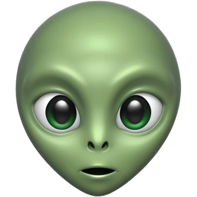 green alien head glossy emoji