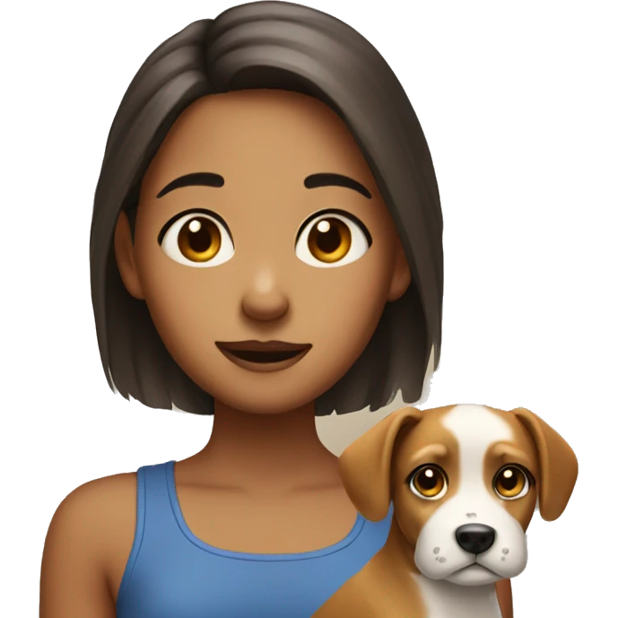 Cute girl with a dog face emoji