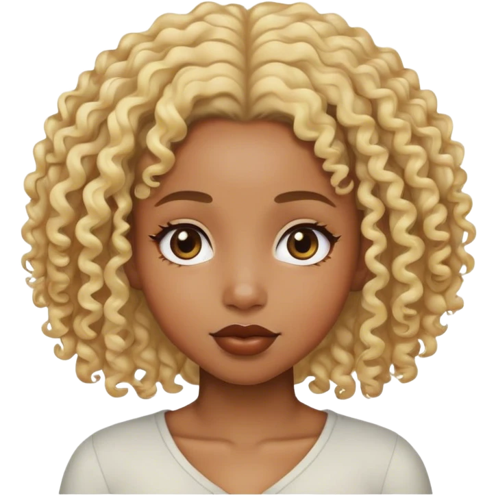 black girl with blonde curly hair  emoji