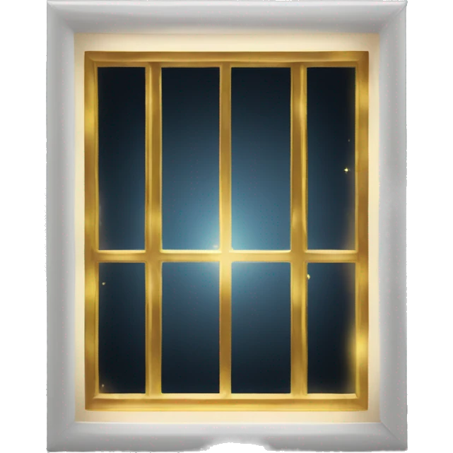 Window with gold lights around frame emoji