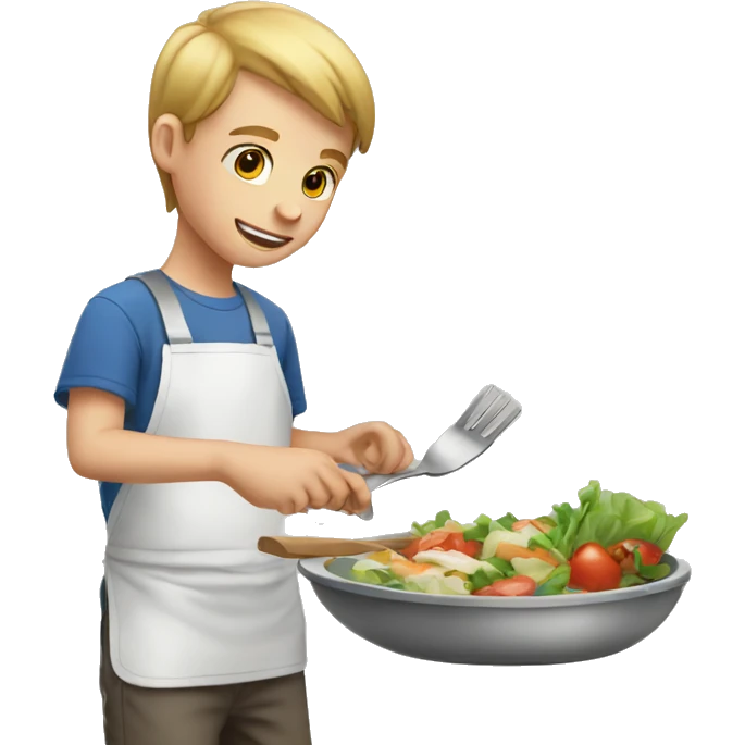 white kid making lunch emoji