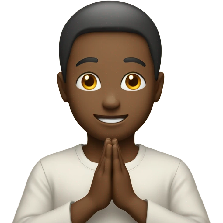 smiling face with prayer hands emoji