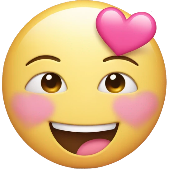 Smiling emoji with pink heart  emoji