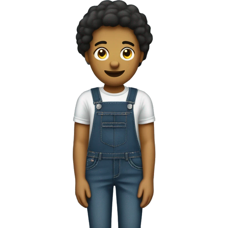 salopette. Il ne doit pas y avoir d'humain ni d'animal. Juste un vêtement. Un salopette est composée de bretelles et d'un pantalon jeans.  emoji