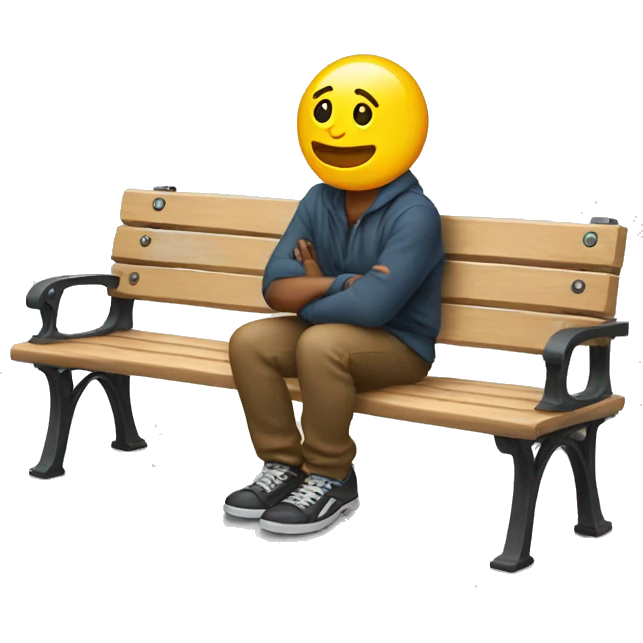 emoji sitting on a bench emoji