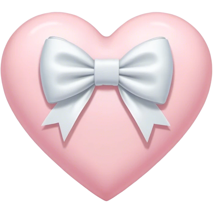Pastel pink heart with white bow emoji