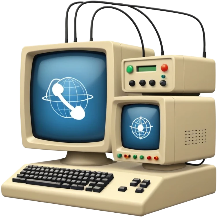 ARPANET 1969 first computer network connection with two connected computers emoji