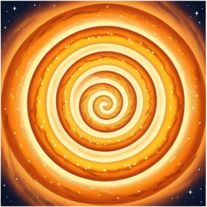 A glowing orange spiral galaxy emoji