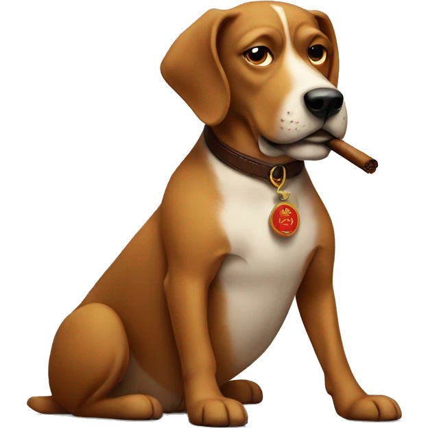 Dog smoking a cigar emoji