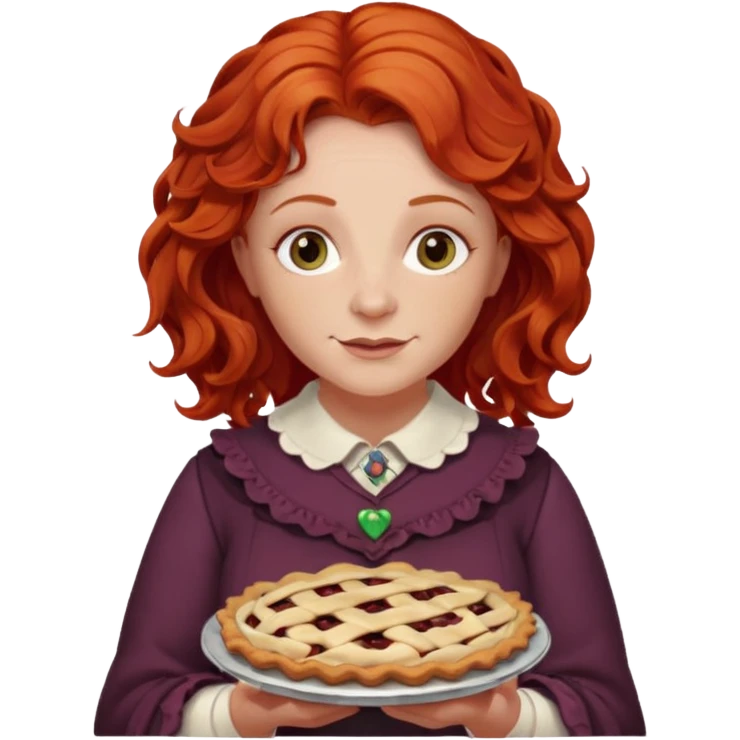 Adult Molly Weasley with wavy hair and pie in her hands emoji